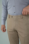 Beige Cotton Chino Unpleated Men's Trousers - 3