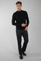 Tr 23203 Half Fisherman Front Jacquard Knitwear Black - 5