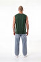 Men's Oversize Crew Neck Basic Undershirt Nefti Green - 5