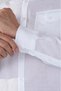 White Regular Fit Linen Long Sleeve Sport Collar Shirt - 4