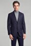 Navy Blue Wool Cashmere Comfort Mono Collar Double Slit 6 Drop Jacket