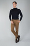 Khaki Cotton Chino Unpleated Men's Trousers - 4