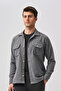 Studio Men's Long Sleeve Double Pocket Lumberjack Shirt Anthracite - 5
