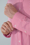 Red Regular Fit Cotton Pocketless Long Pasha Collar Shirt - 4