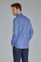 Navy Blue Regular Fit Cotton Patterned Pasha Collar Square Collar Shirt - 6