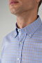 Brown Regular Fit Cotton Long Sleeve Regular Checkered Blue Shirt - 3
