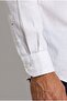 White Regular Fit Linen Pocketless Pascha Collar Shirt - 4