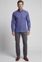 Navy Blue Regular Fit Cotton Pasha Collar Shirt - 5