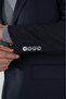 Navy Blue Wool Buttoned Mono Collar 4 Drop Suit - 3