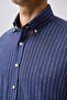 Navy Blue Regular Fit Cotton Pocketless Long Sleeve Shirt - 4