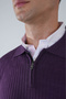 Mürdüm Regular Fit Wool Zippered Polo Collar Jacquard Knitwear - 3