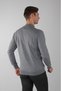Anthracite Half-Zip Full Jacquard Wool Men's Knitwear - 2