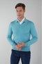 Mint Green Green Wool Buttoned Polo Collar Knitwear