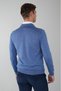 Indigo Wool Buttoned Polo Collar Knitwear - 2