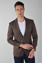 Brown Regular Fit Wool Platinum Bag Jacket