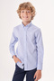 Navy Blue Regular Fit Cotton Button-Down Collar Children's Shirt