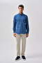 Studio Men's Pocketless Regular Fit Shirt Indigo