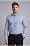 Navy Blue Regular Fit Cotton Pocketless Long Italian Collar Shirt