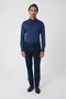 Navy Blue Cotton Denim Washed Jean Trousers with Pockets