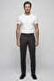 Khaki Polyester Classic Sports Trousers with Pockets and Zipper