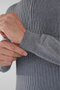 Anthracite Half-Zip Full Jacquard Wool Men's Knitwear - 4