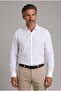 White Regular Fit Cotton Linen Natural Shirt with Pockets