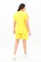 Women's Open Shoulder Detailed Text Printed Large Size Shorts Suit 3802-23 - 4