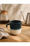 Handmade Double Color Green White Ceramic Mug Cup