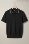 Men's Large Size Summer Loose Black Polo Collar T-Shirt