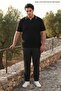 Men's Large Size Summer Loose Black Polo Collar T-Shirt - 3