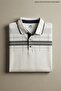 Men's Plus Size White Polo Collar Printed T-Shirt - 3