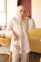 Beige Front Tie Drawstring Shirt