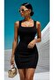 Square neck mini knit tr093 black