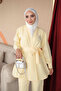 Yellow Collared Tunic with Bronchial Detail and Trousers Set - 4