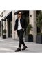 Kb X12 Black Patent Leather Men's Shoes - Easy-To-Clean Shiny Casual Sports Shoes with Black Soles - 7