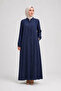 Plain Navy Blue Robe with Hidden Zipper