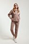 3 Thread Women's Tracksuit Set with Hooded Kangaroo Pocket, Soft Fleece Inside, Top and Bottom - 5