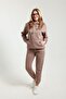 3 Thread Women's Tracksuit Set with Hooded Kangaroo Pocket, Soft Fleece Inside, Top and Bottom - 2
