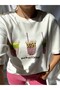 Women's White Color Printed Premium 100% Cotton Tshirt - 2