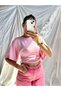 Women's Pink Color Circular Neck Bat Sleeve Short Modal Body Blouse - 2