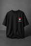 Uchiha Sasuke Naruto Anime Unisex Oversize 24/1 Cotton T-Shirt - Special Collar Print - 6