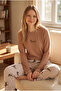 Mink Dog Patterned Soft Winter Waffle Knitted Pajama Set - 8