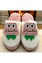 Women's Silent Sole Plush House Slippers with Frog Figure - 4