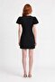Balloon Sleeve Window Cut-Out Mini Dress - 4