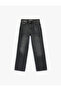 Straight Fit Anthracite Women's Jean Trousers 7Wal40027Md - 4