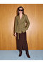 Belt Detailed Long Sleeve Double Breasted Collar Blazer Jacket