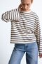 Striped Crew Neck Long Sleeve T-Shirt I6840Ax26Au - 3