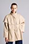 100% Cotton Cape Detailed Regular Fit Drawstring Waist Jacket I0697Ax26Au - 6