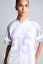 Quick-Drying Oversize V-Neck Raglan Sleeve Printed Sports Tulle T-Shirt I3135Ax26Au - 6