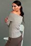 MG2184 Model Beige Long Sleeve Madonna Collar Knitwear Sweater - 4